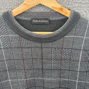 Bullock & Jones Sweater Mens XL Gray Knit Merino Wool Blend Made In Italy